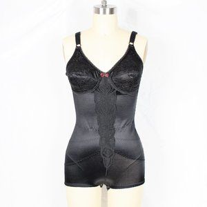 Vintage Shapewear Black Girdle Bodysuit Lingerie